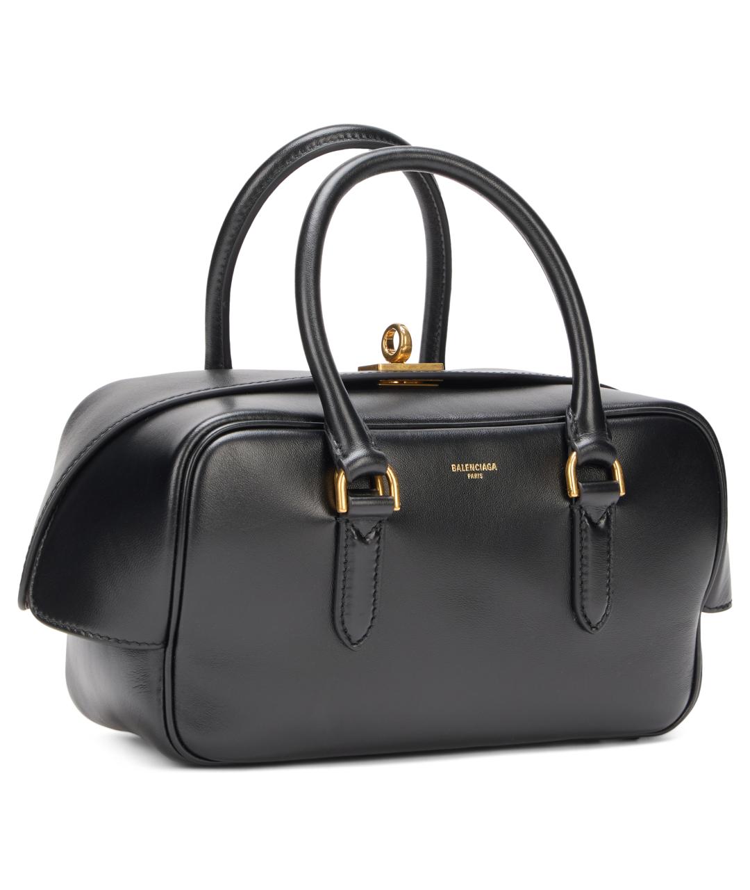 BALENCIAGA Черная кожаная сумка с короткими ручками, фото 2