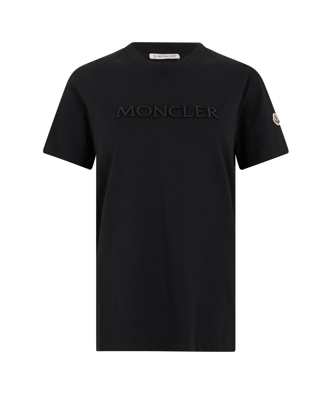 MONCLER Черная хлопковая футболка, фото 1