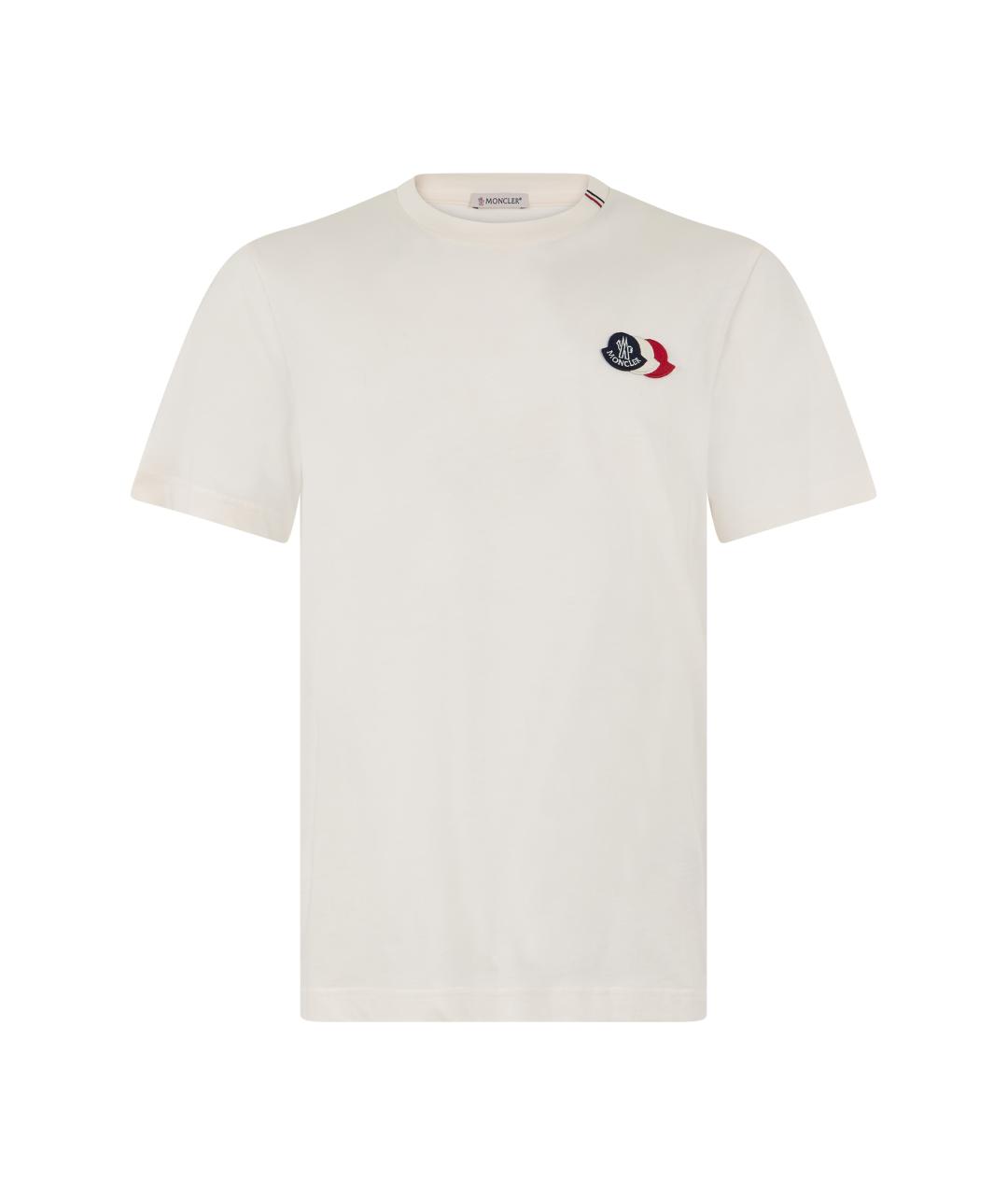 MONCLER Белая хлопковая футболка, фото 1