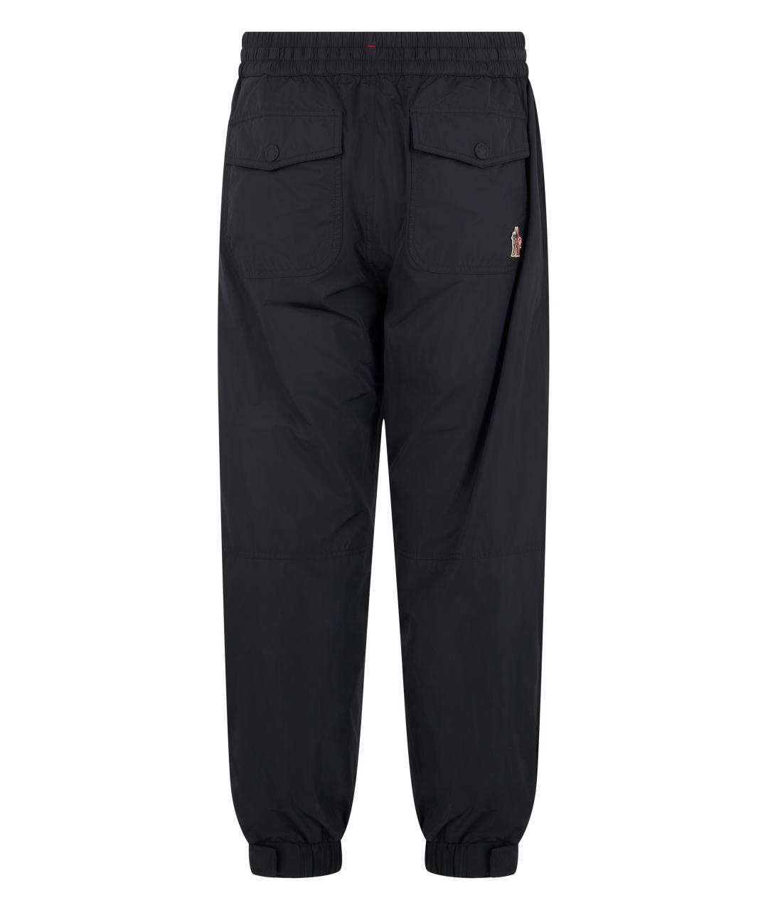 MONCLER GRENOBLE Черные полиэстеровые повседневные брюки, фото 2