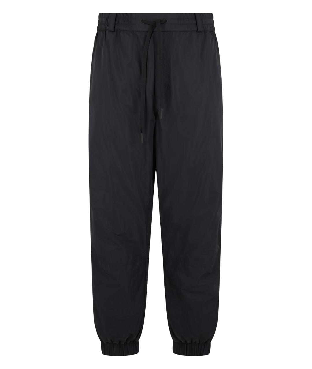 MONCLER GRENOBLE Черные полиэстеровые повседневные брюки, фото 1
