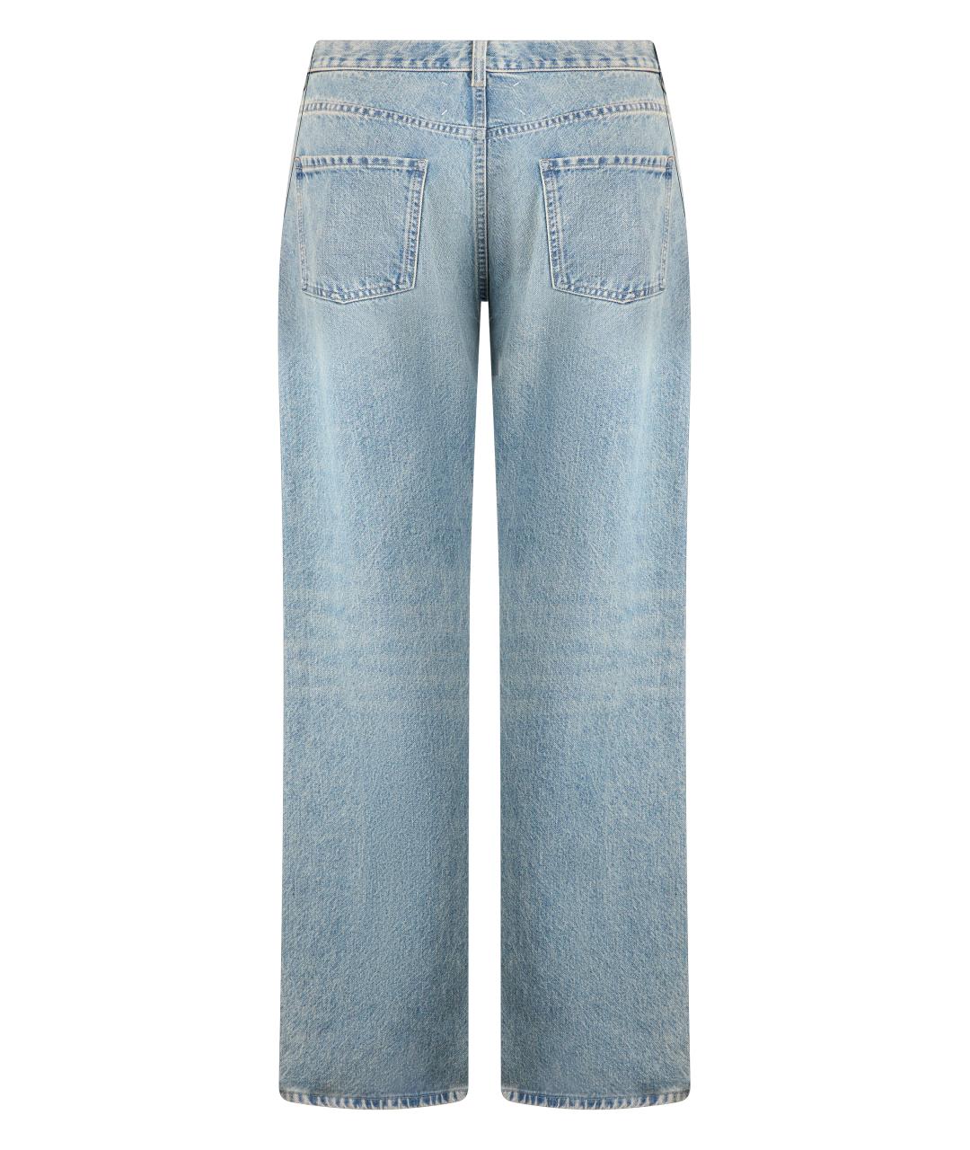MAISON MARGIELA Голубые хлопковые прямые джинсы, фото 2