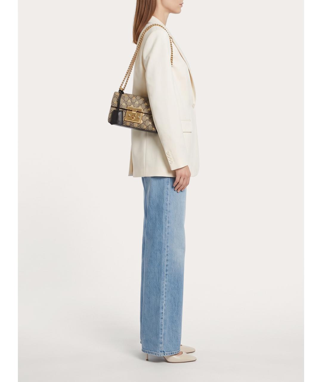 GUCCI Черная кожаная сумка через плечо, фото 8