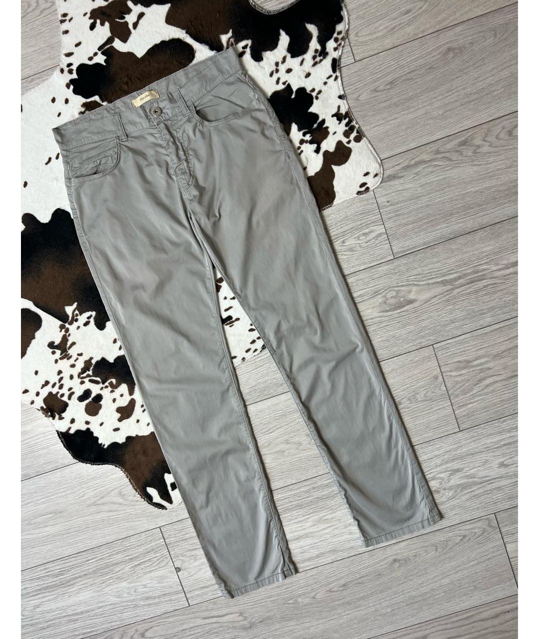 KENZO Серые хлопко-эластановые брюки чинос, фото 8