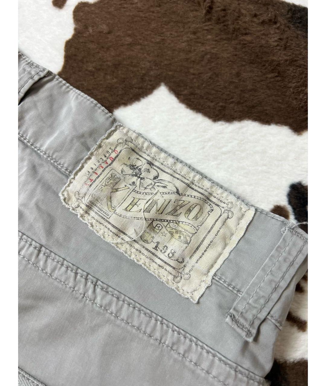 KENZO Серые хлопко-эластановые брюки чинос, фото 6