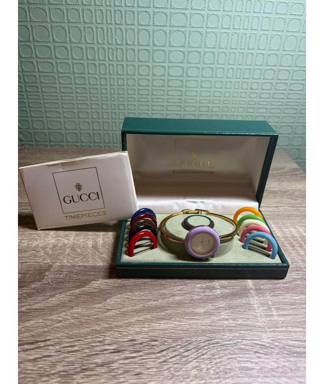 GUCCI Золотые позолоченные часы, фото 3