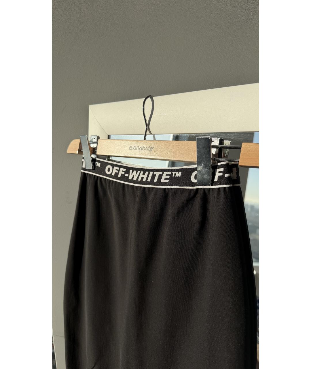 OFF-WHITE Черная вискозная юбка миди, фото 3