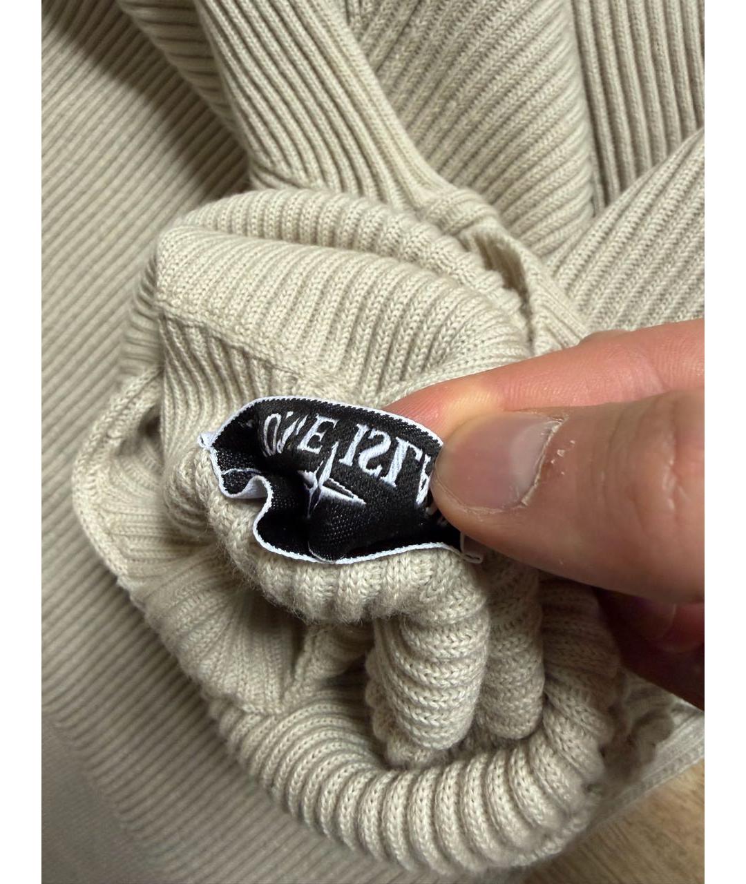 STONE ISLAND Бежевая шерстяная водолазка, фото 6