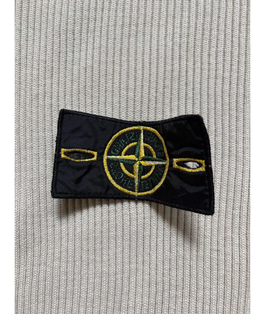 STONE ISLAND Бежевая шерстяная водолазка, фото 4