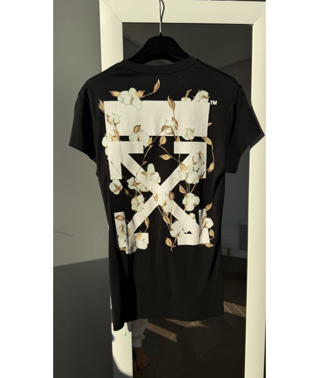 OFF-WHITE Черная вискозная футболка, фото 3