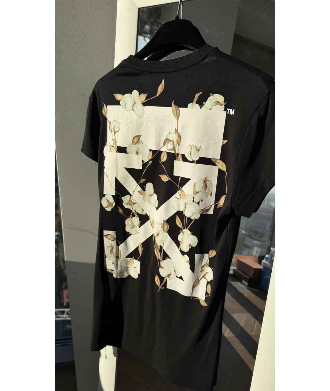 OFF-WHITE Черная вискозная футболка, фото 2