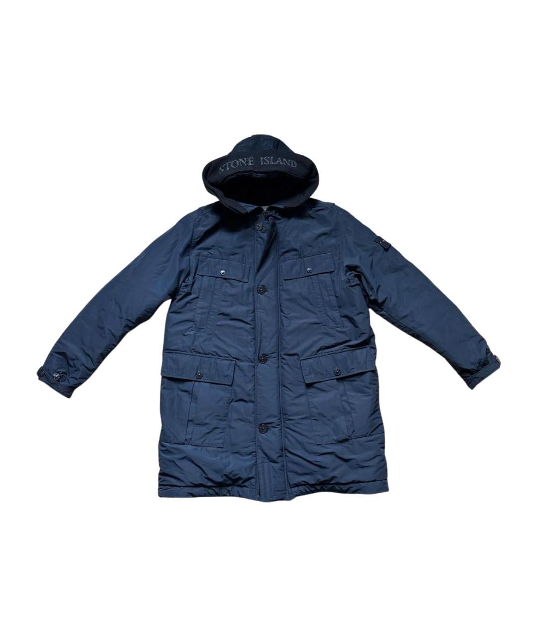 STONE ISLAND Темно-синяя нейлоновая парка, фото 1
