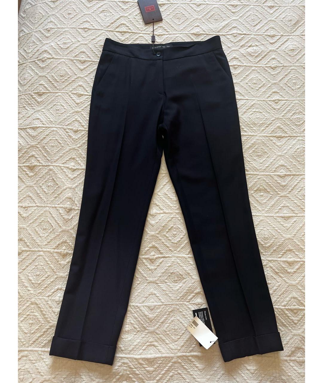 ETRO Темно-синие вискозные брюки узкие, фото 7