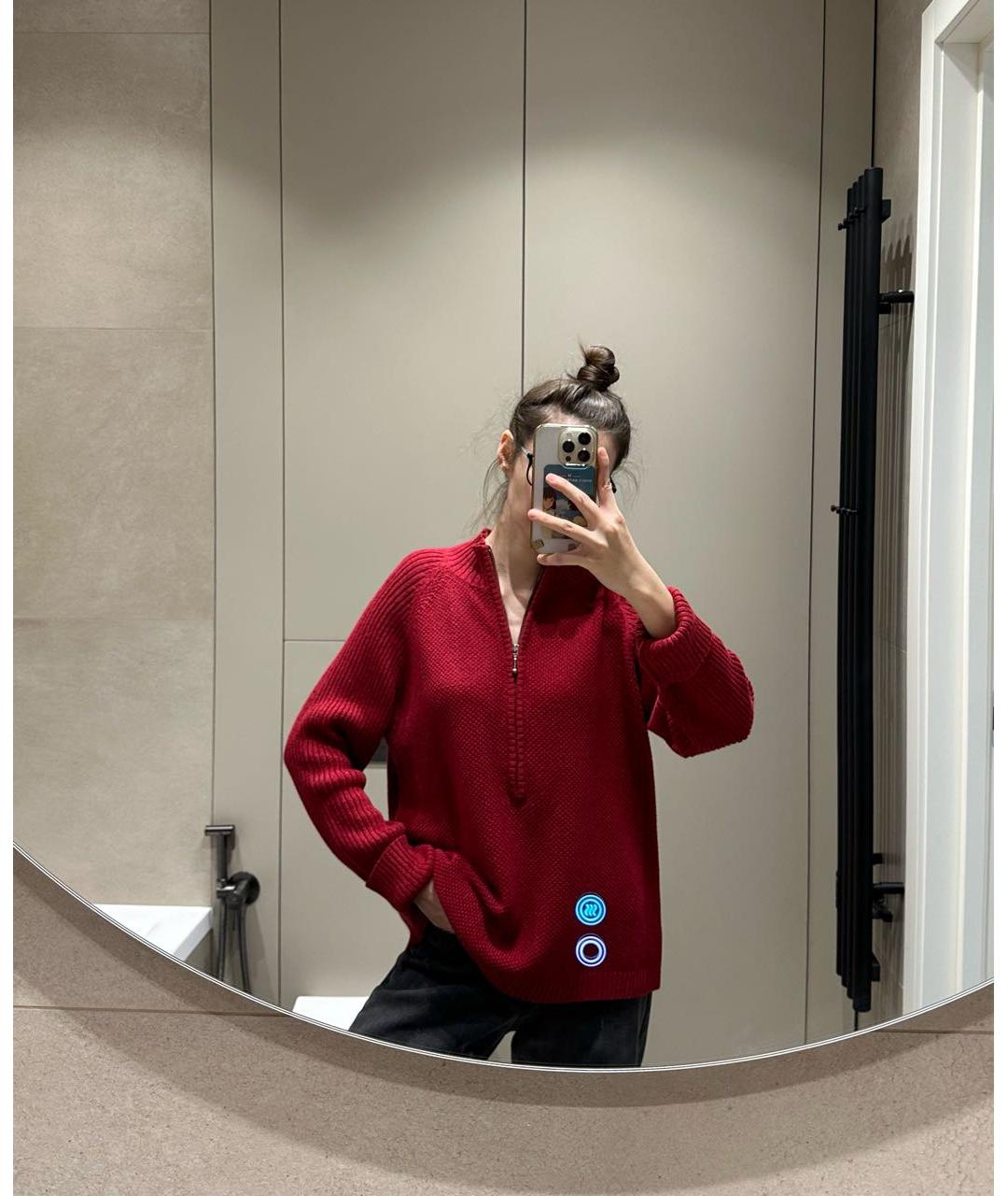 WOOLRICH Бордовый хлопковый джемпер / свитер, фото 7