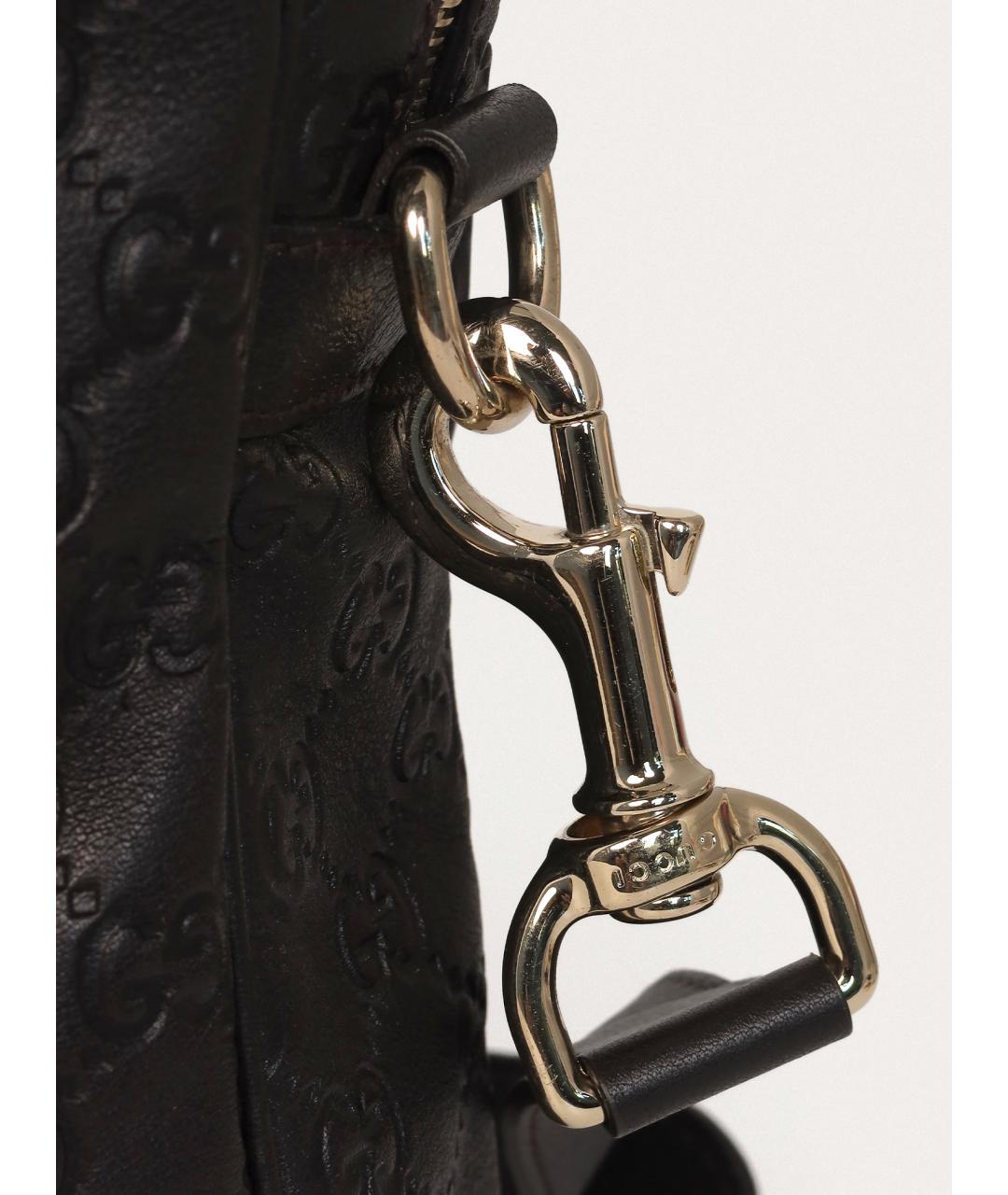 GUCCI Черный кожаный портфель, фото 6