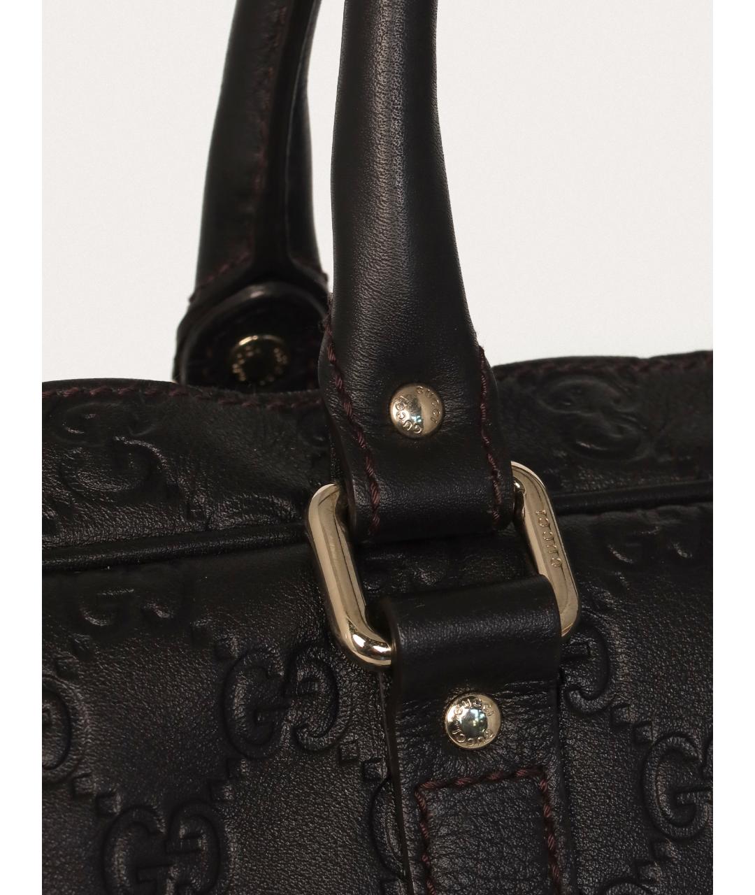 GUCCI Черный кожаный портфель, фото 5