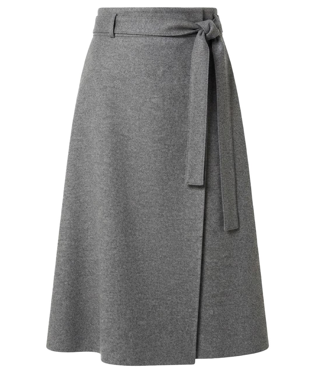 CAROLINA HERRERA Серая шерстяная юбка миди, фото 1