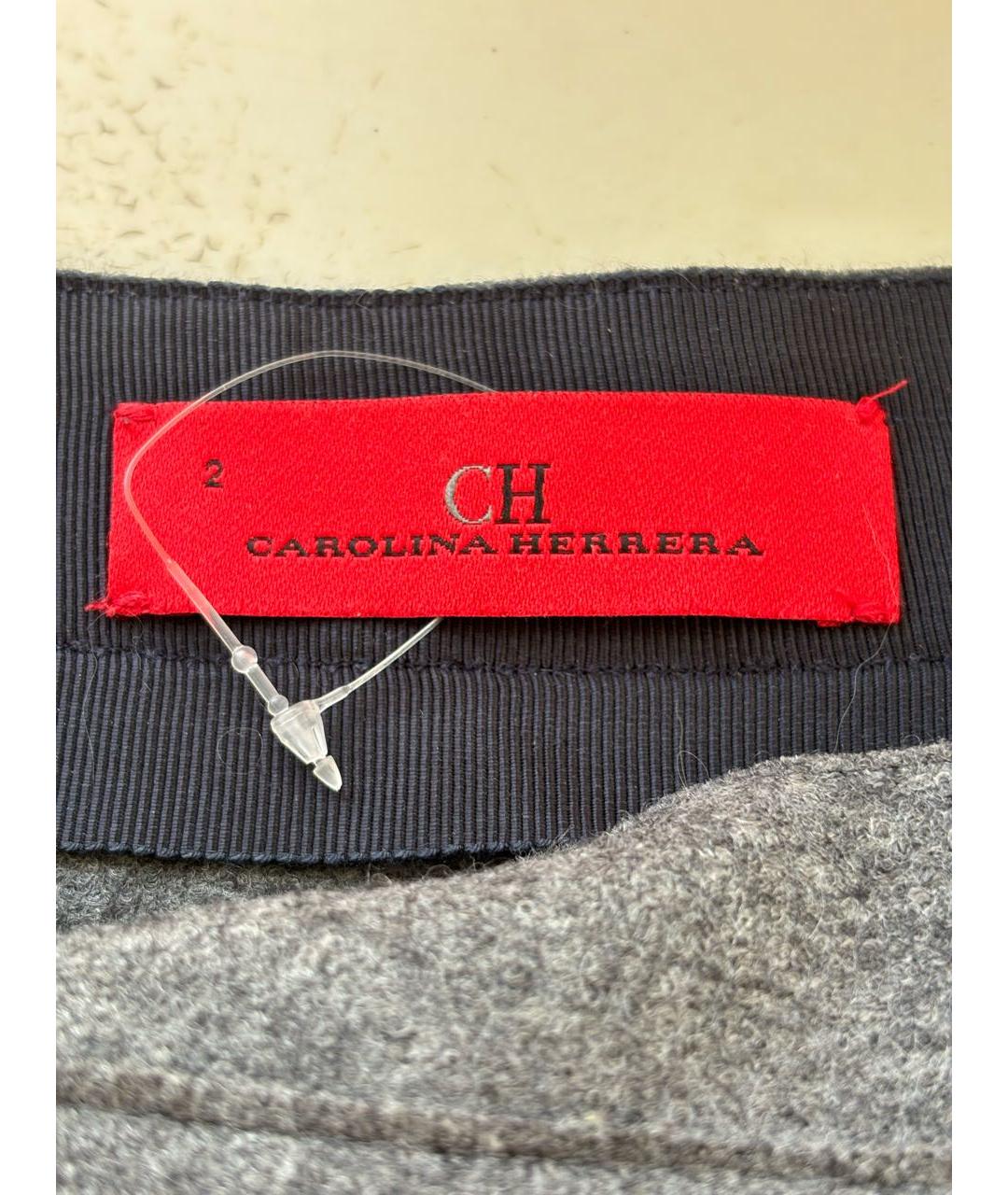 CAROLINA HERRERA Серая шерстяная юбка миди, фото 3