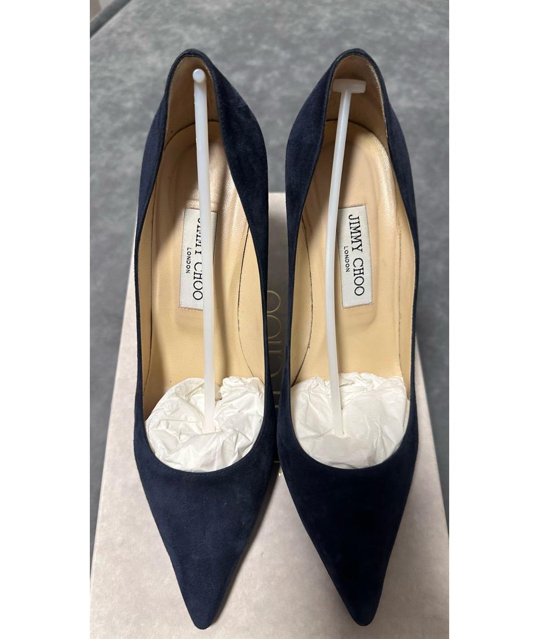 JIMMY CHOO Темно-синие замшевые туфли, фото 3