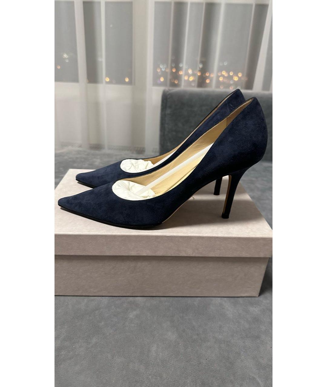 JIMMY CHOO Темно-синие замшевые туфли, фото 6