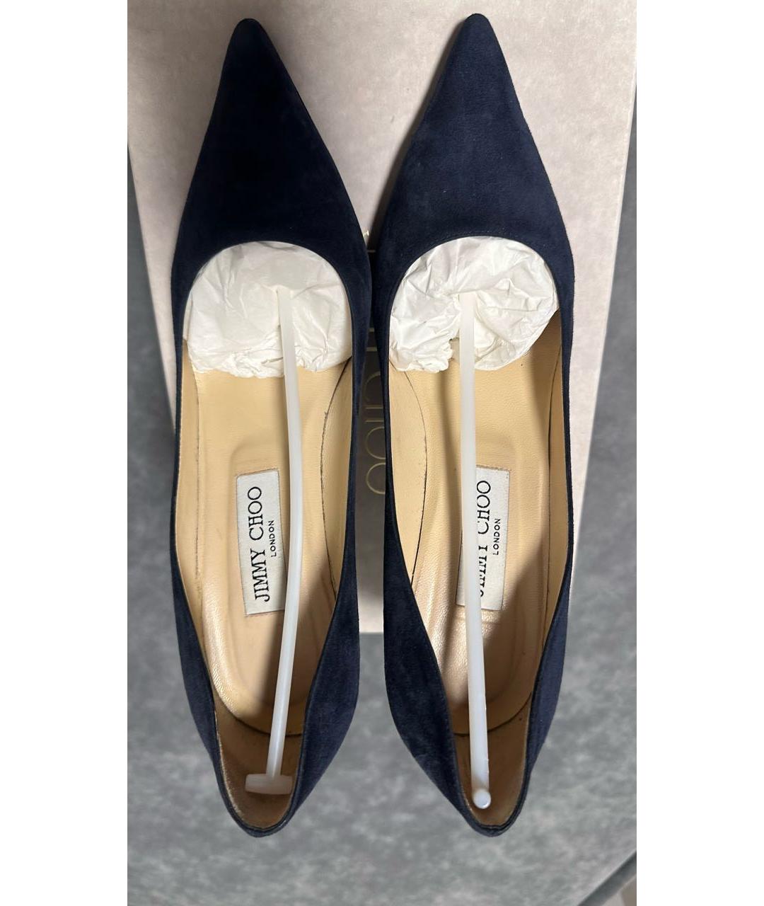 JIMMY CHOO Темно-синие замшевые туфли, фото 4
