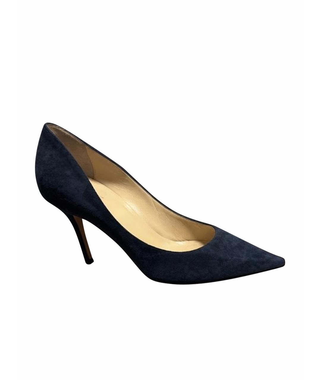 JIMMY CHOO Темно-синие замшевые туфли, фото 1