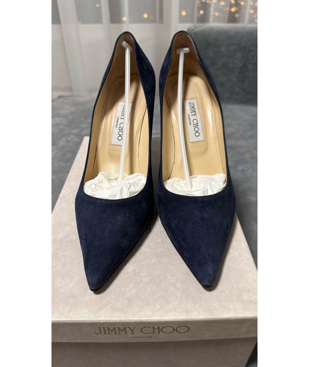 JIMMY CHOO Темно-синие замшевые туфли, фото 2