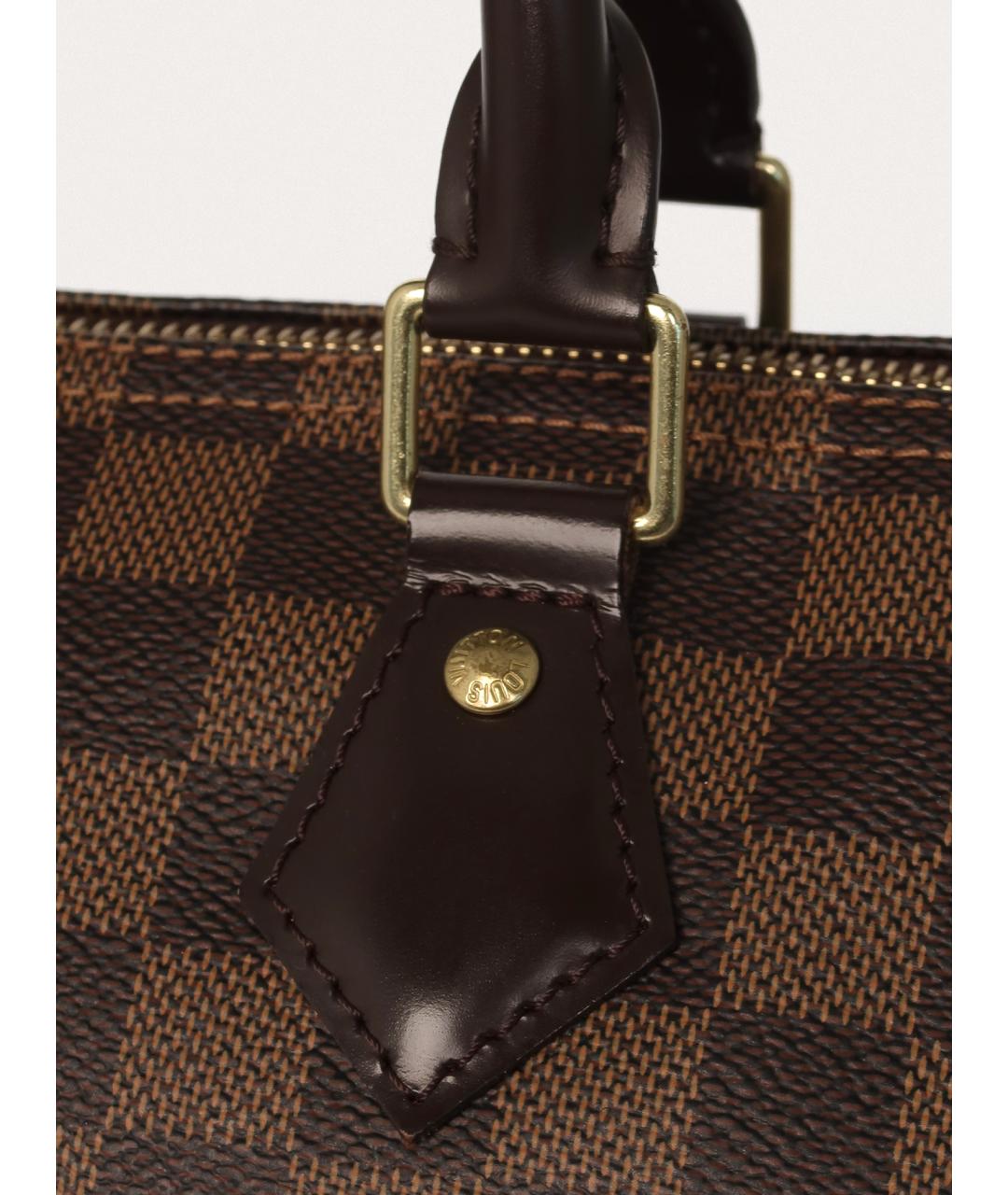 LOUIS VUITTON Коричневая кожаная сумка с короткими ручками, фото 5