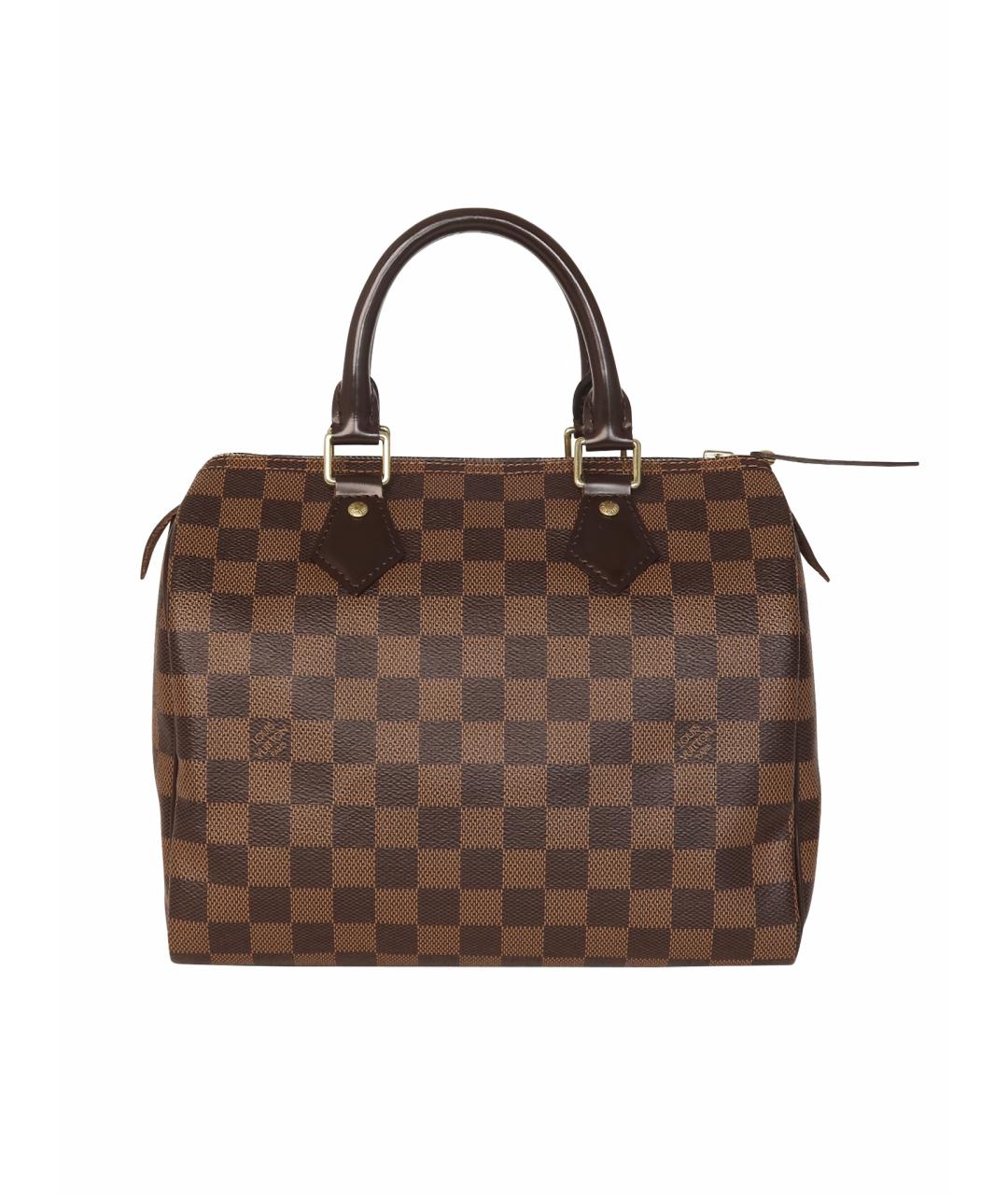 LOUIS VUITTON Коричневая кожаная сумка с короткими ручками, фото 9