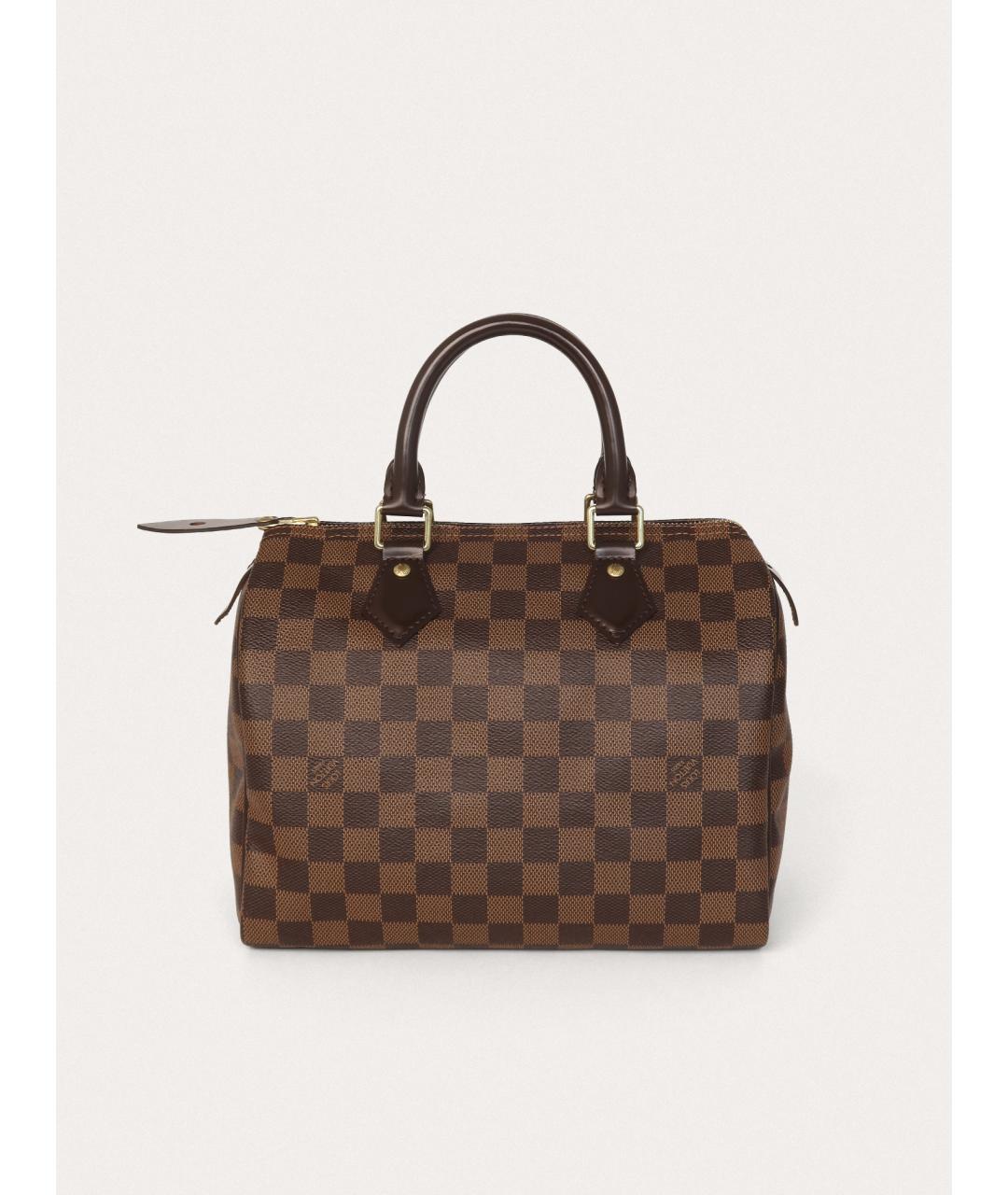 LOUIS VUITTON Коричневая кожаная сумка с короткими ручками, фото 3