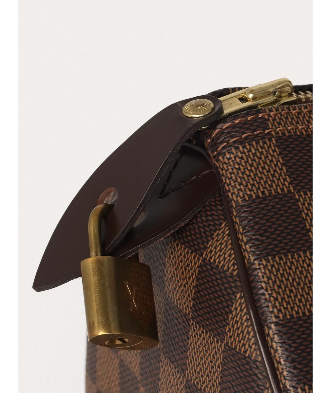 LOUIS VUITTON Коричневая кожаная сумка с короткими ручками, фото 7