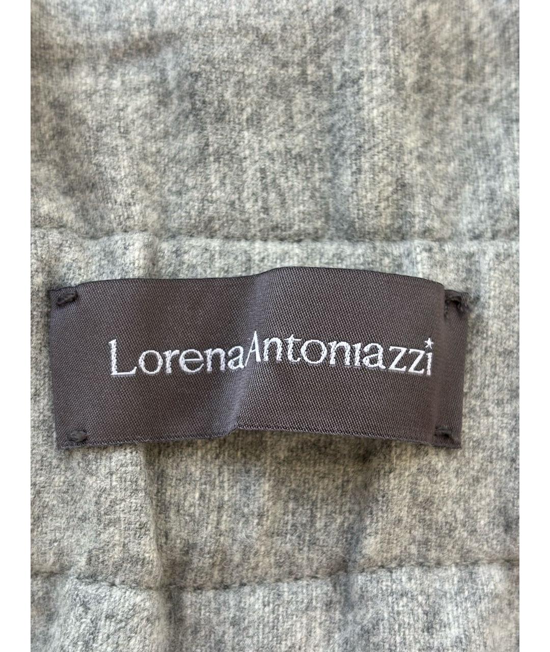 LORENA ANTONIAZZI Серые шерстяные брюки широкие, фото 3