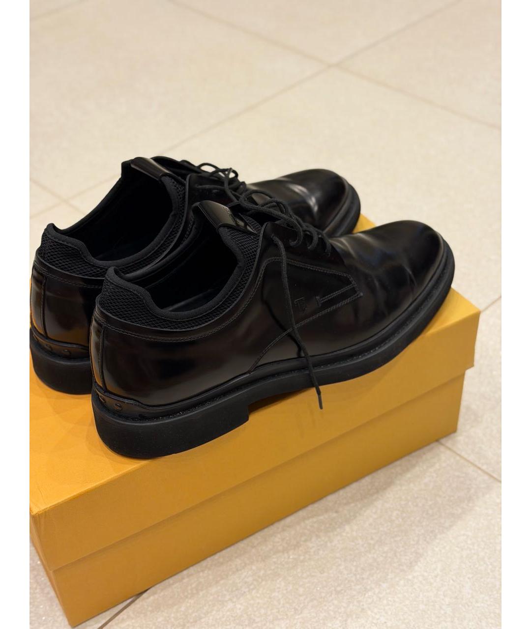 TOD'S Черные кожаные низкие ботинки, фото 4