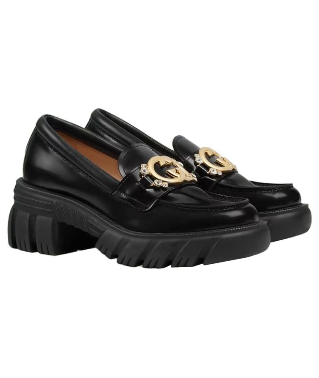 GUCCI Черные кожаные лоферы, фото 2
