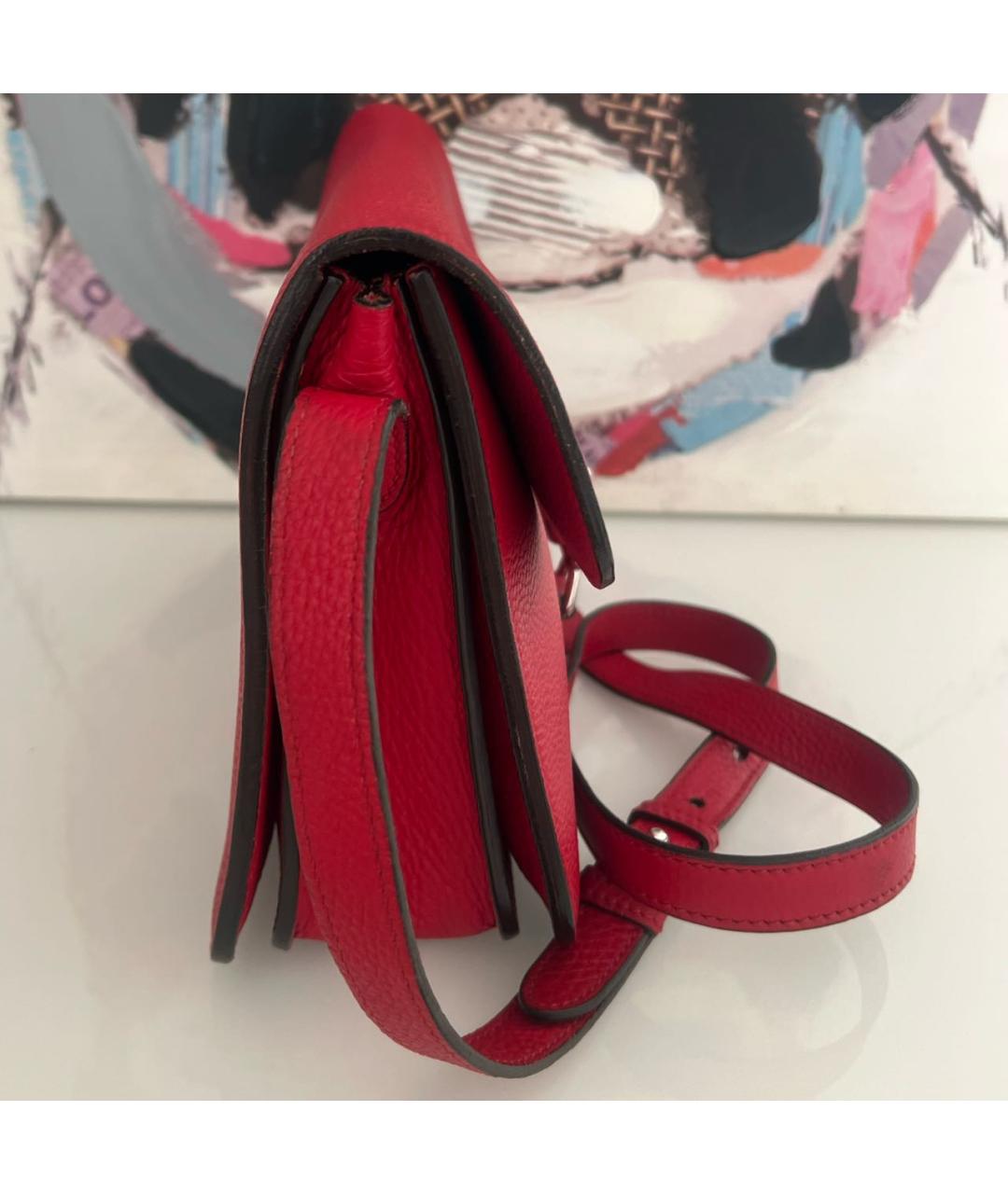 GUCCI Красная кожаная сумка через плечо, фото 4