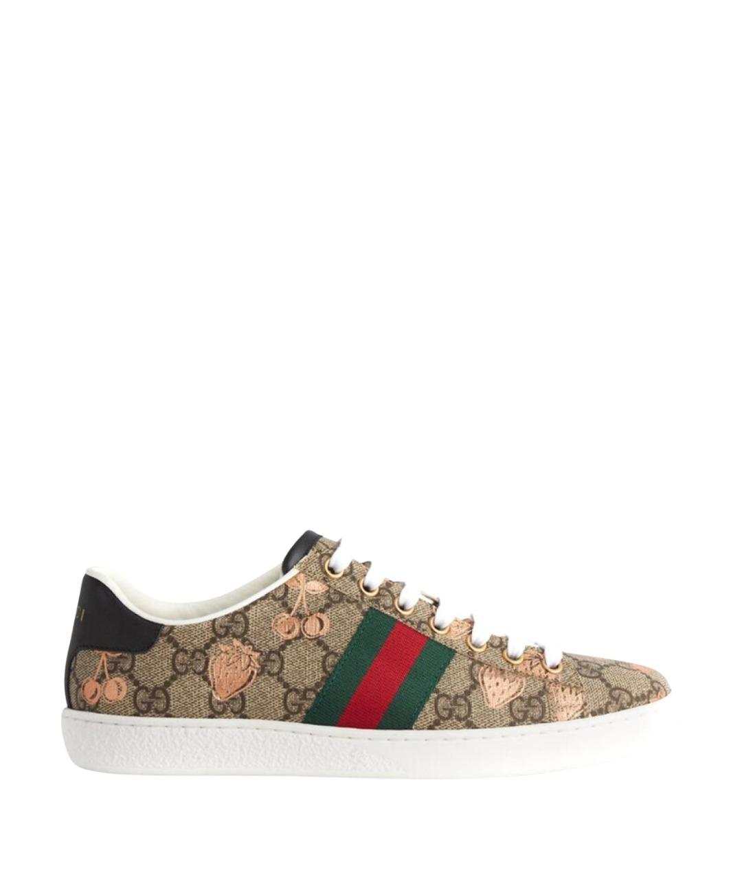 GUCCI Бежевые текстильные кроссовки, фото 1