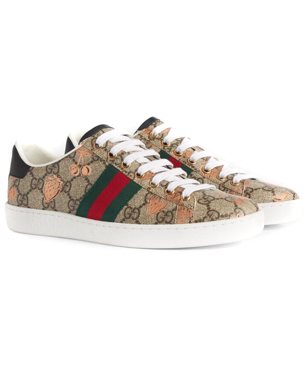 GUCCI Бежевые текстильные кроссовки, фото 2