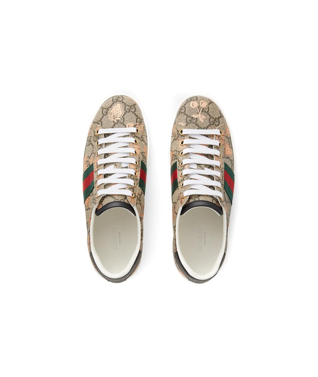 GUCCI Бежевые текстильные кроссовки, фото 3