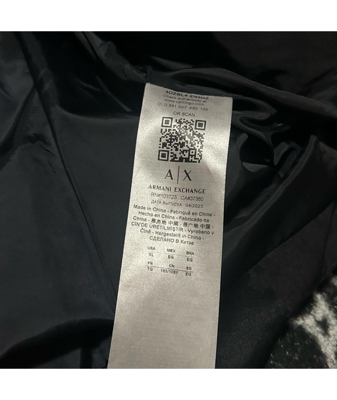 ARMANI EXCHANGE Черный пуховик, фото 5