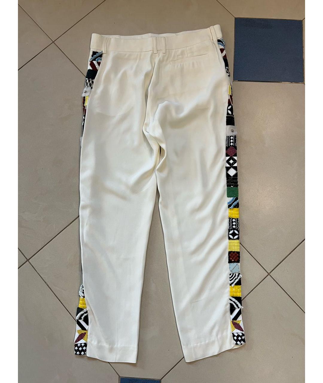 MSGM Белые вискозные прямые брюки, фото 4