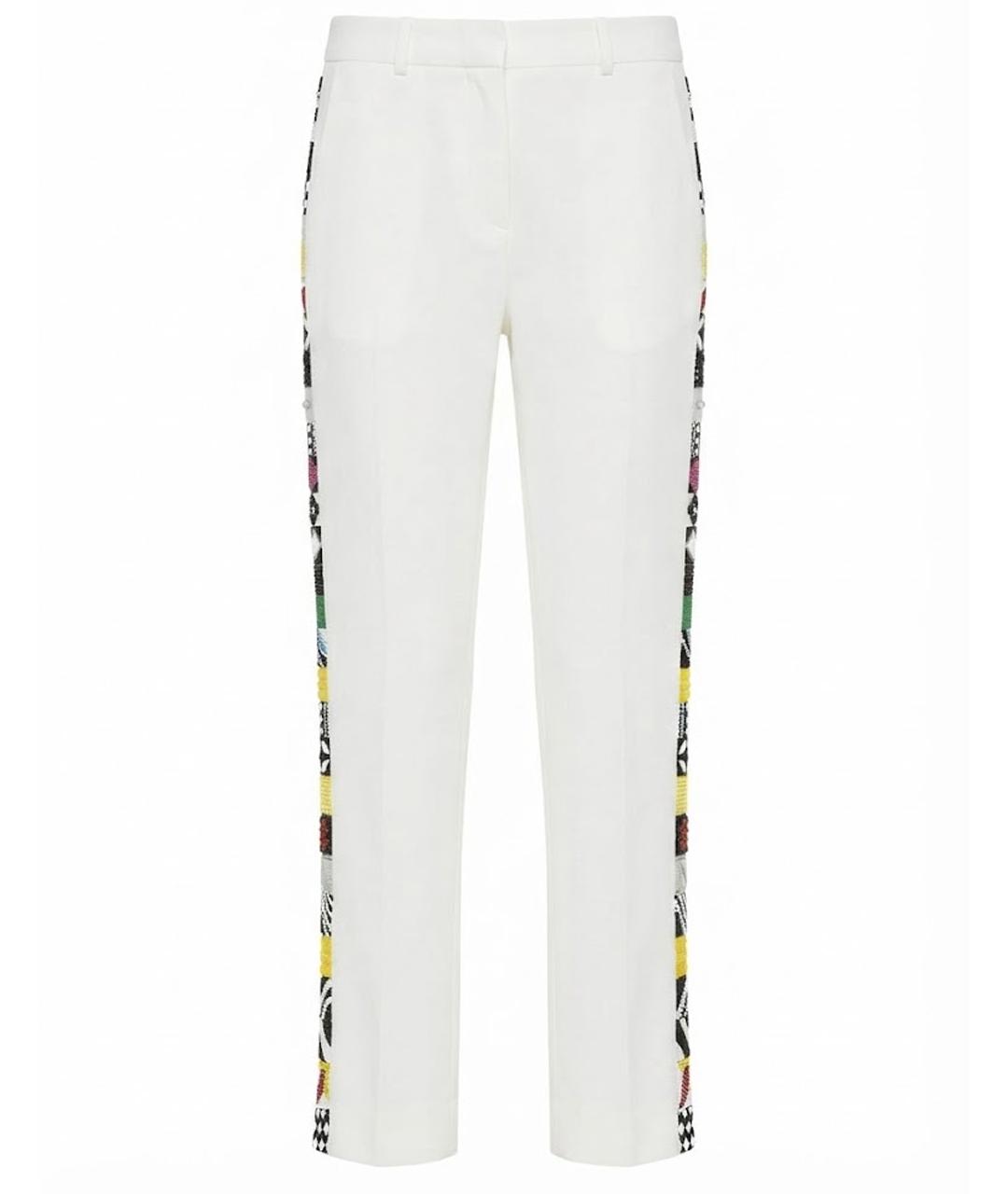 MSGM Белые вискозные прямые брюки, фото 1