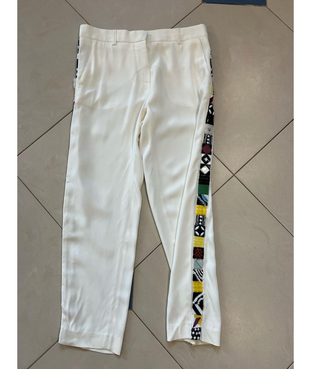 MSGM Белые вискозные прямые брюки, фото 2