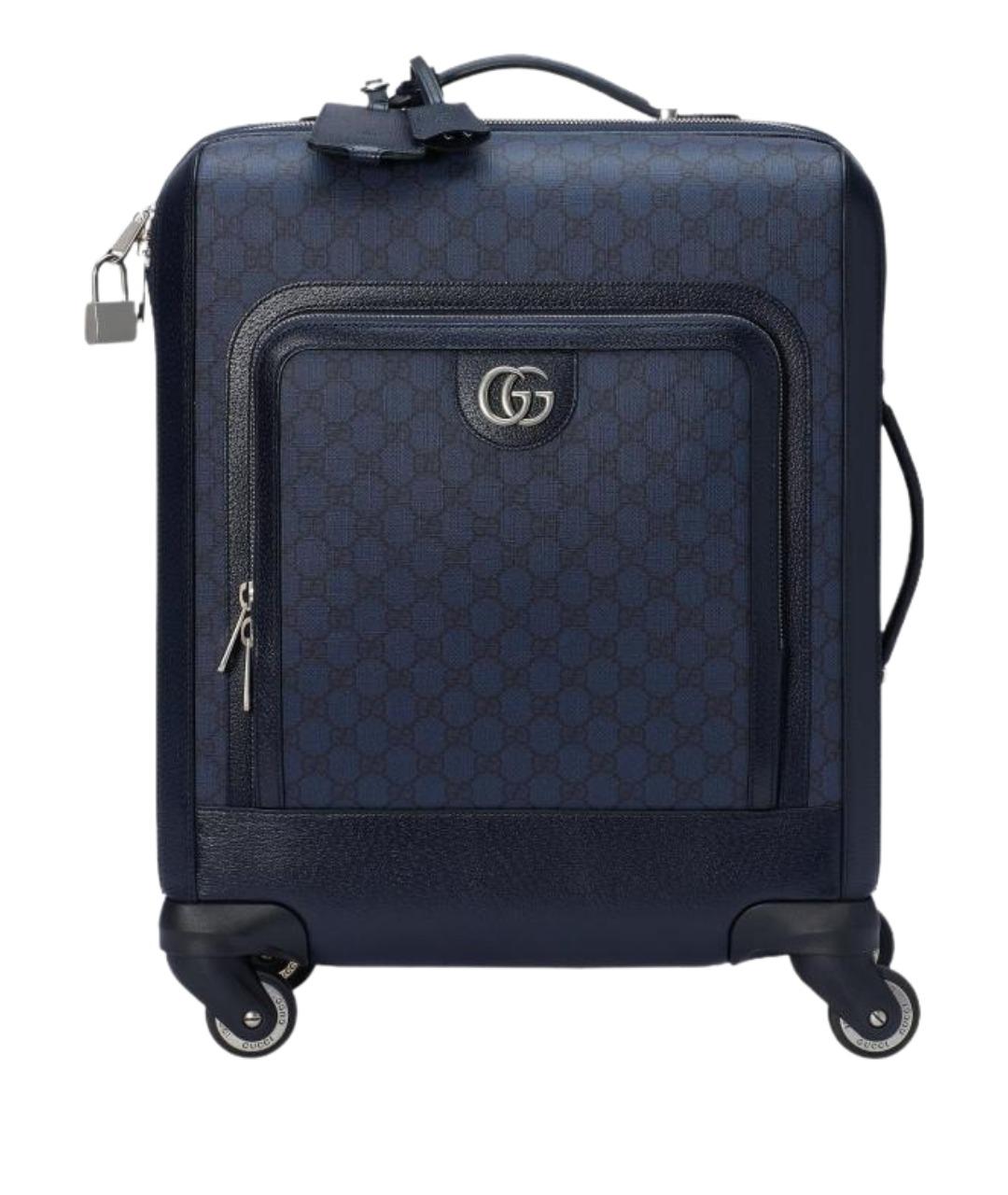 GUCCI Синий чемодан из канвы, фото 1
