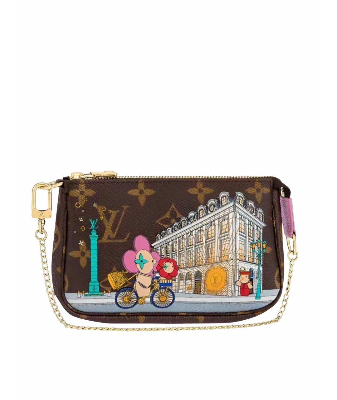LOUIS VUITTON Коричневая кожаная сумка через плечо, фото 1