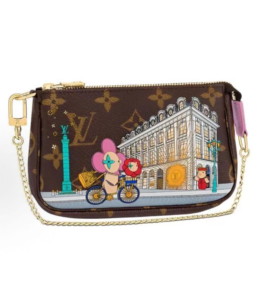 LOUIS VUITTON Коричневая кожаная сумка через плечо, фото 5
