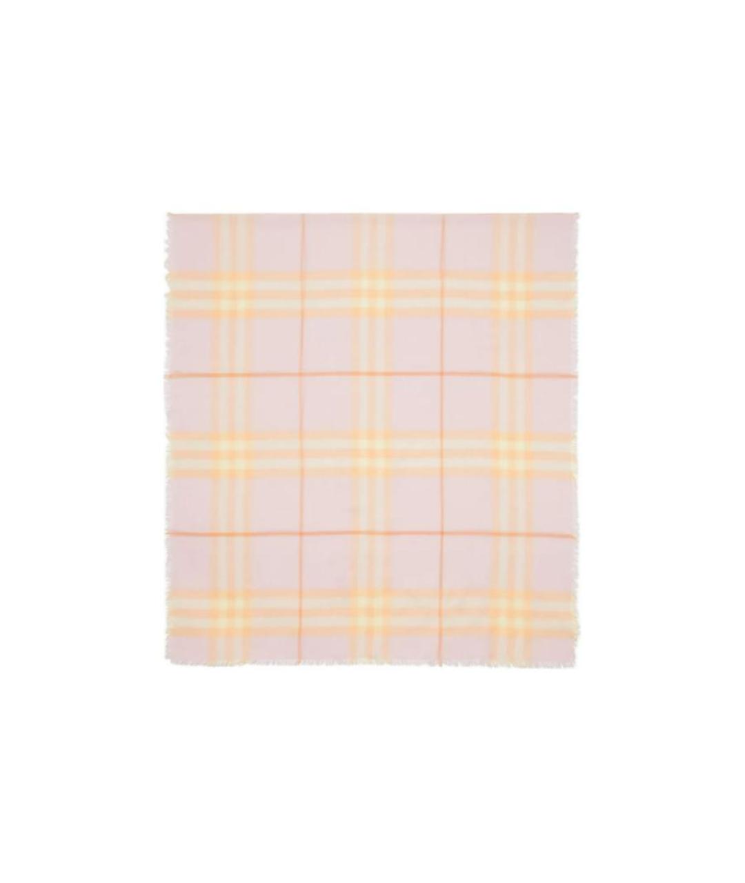 BURBERRY Розовый шерстяной шарф, фото 4