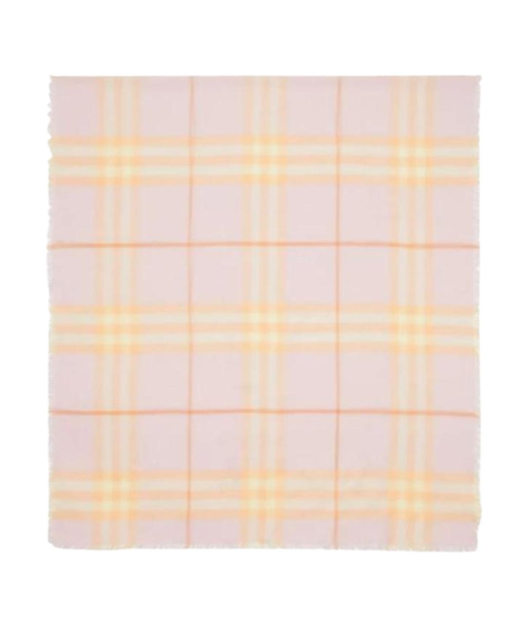 BURBERRY Розовый шерстяной шарф, фото 1
