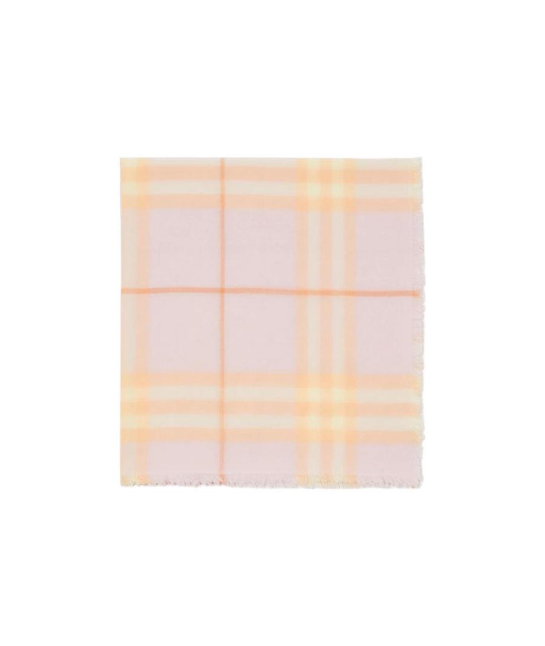 BURBERRY Розовый шерстяной шарф, фото 3