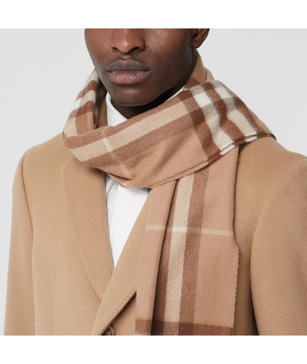 BURBERRY Бежевый кашемировый шарф, фото 4