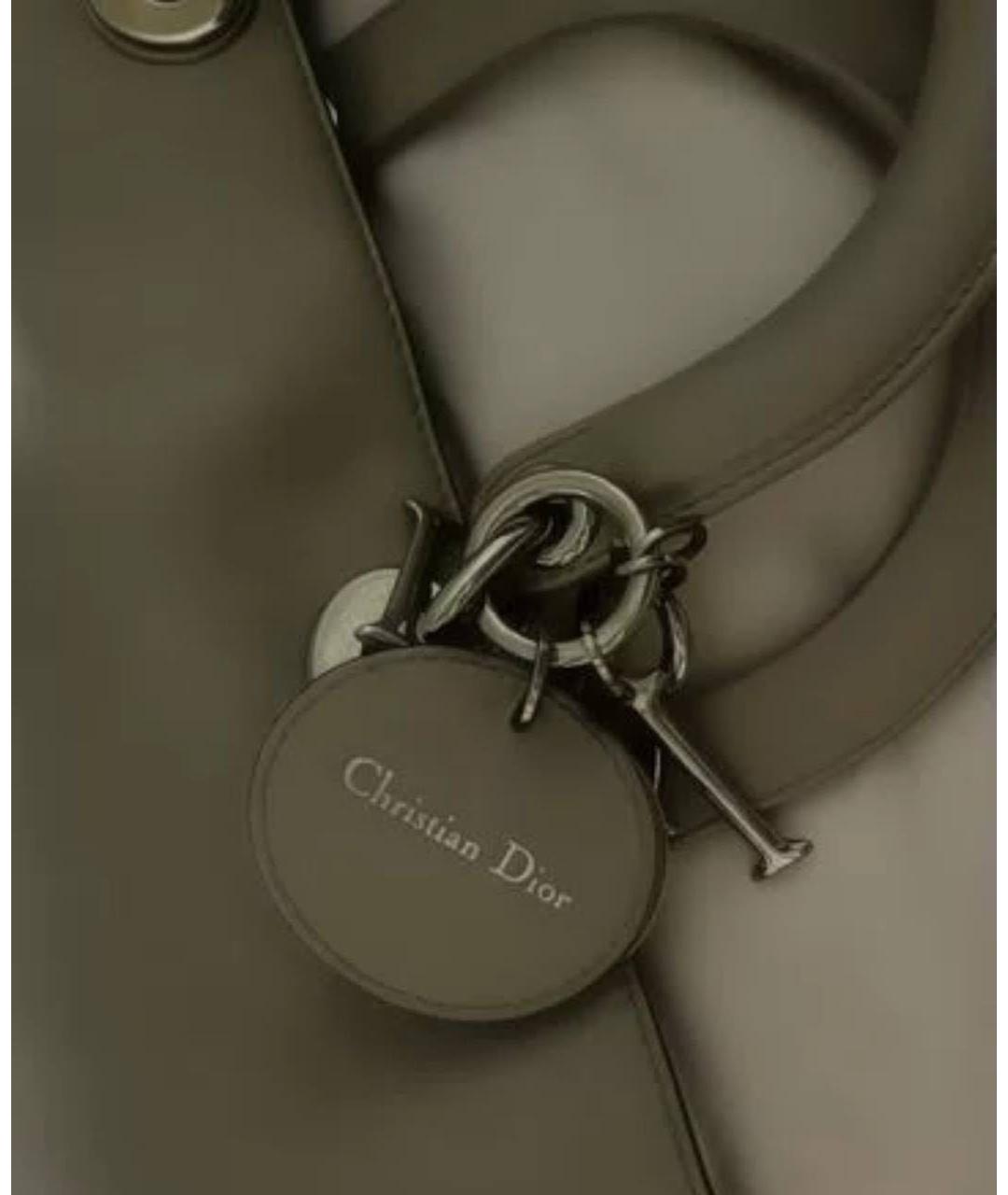CHRISTIAN DIOR Серая кожаная сумка тоут, фото 3